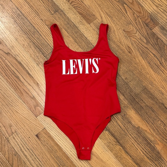 Levi's Tops - Levi's Vibrant Red Bodysuit Size: Medium
